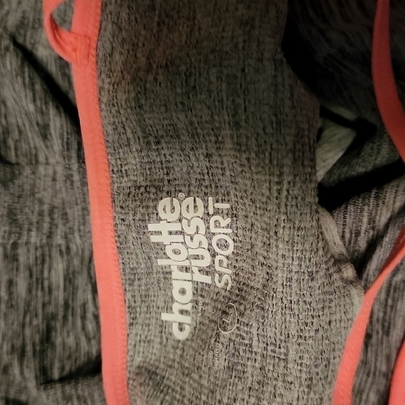 CHARLOTTE RUSSE SPORTS Gray Pink Neon Activewear Tank Top Size L - Picture 6 of 7